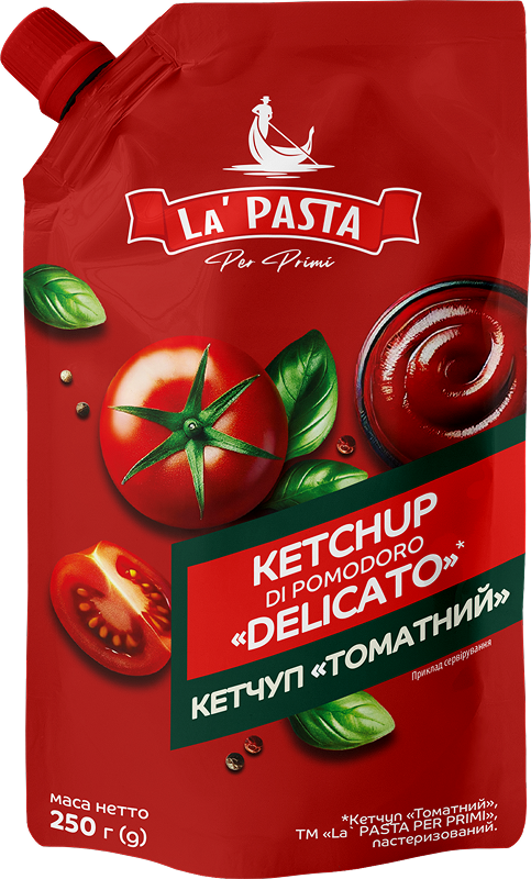 Кетчуп «Томатний» пастеризований ТМ «La’ PASTA PER PRIMI» д/п 250 г 
